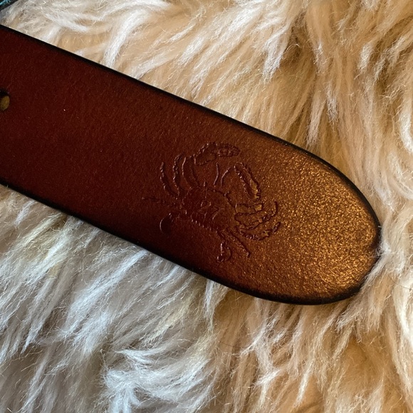 No 27 leather and canvas belt with flamingo pattern - Picture 4 of 5